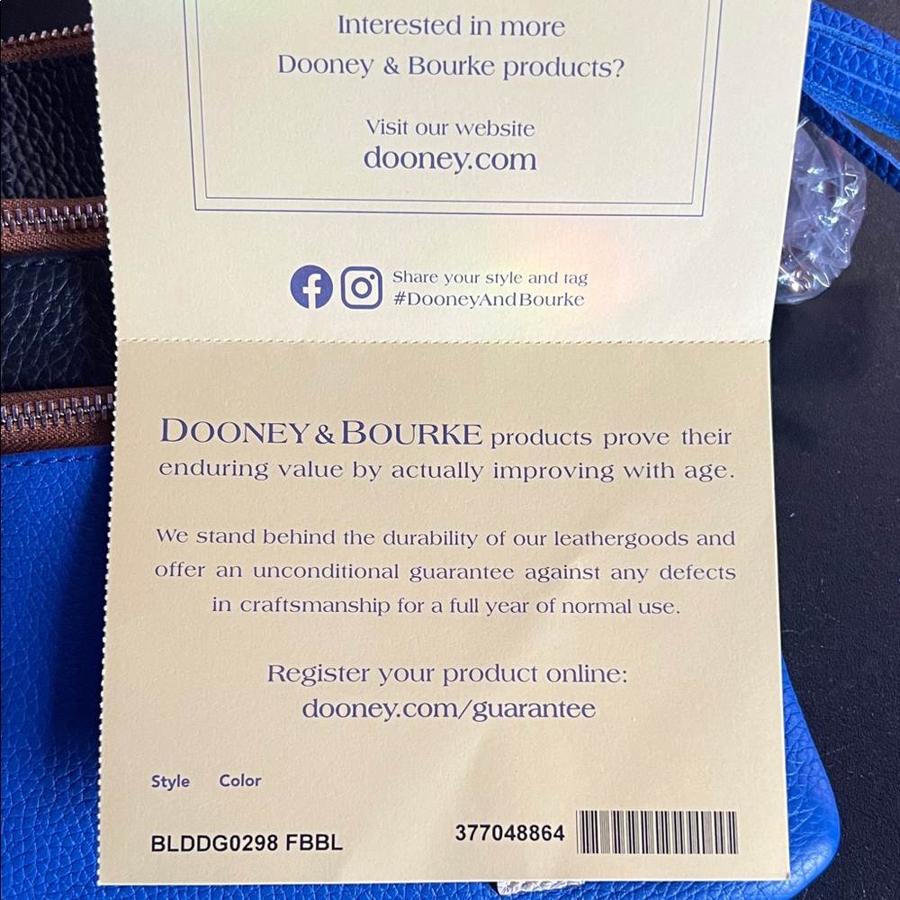 Dooney & Bourke Black and Blue Crossbody Bag with LA Emblem - Picture 6 of 7